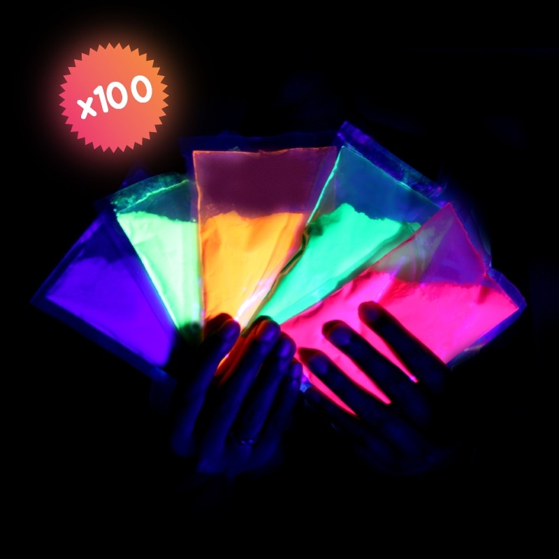 96 sachets de poudre FLUO UV Néon