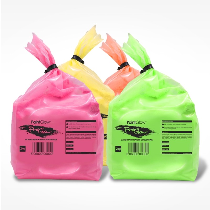 10 sachets de poudre FLUO UV Néon