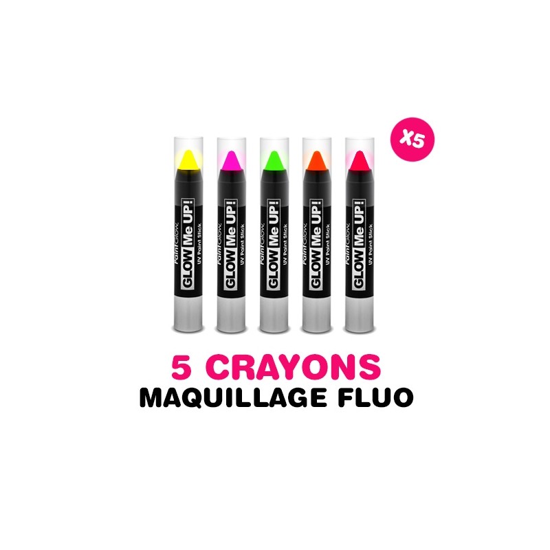 Lot de 5 crayons à maquillage FLUO